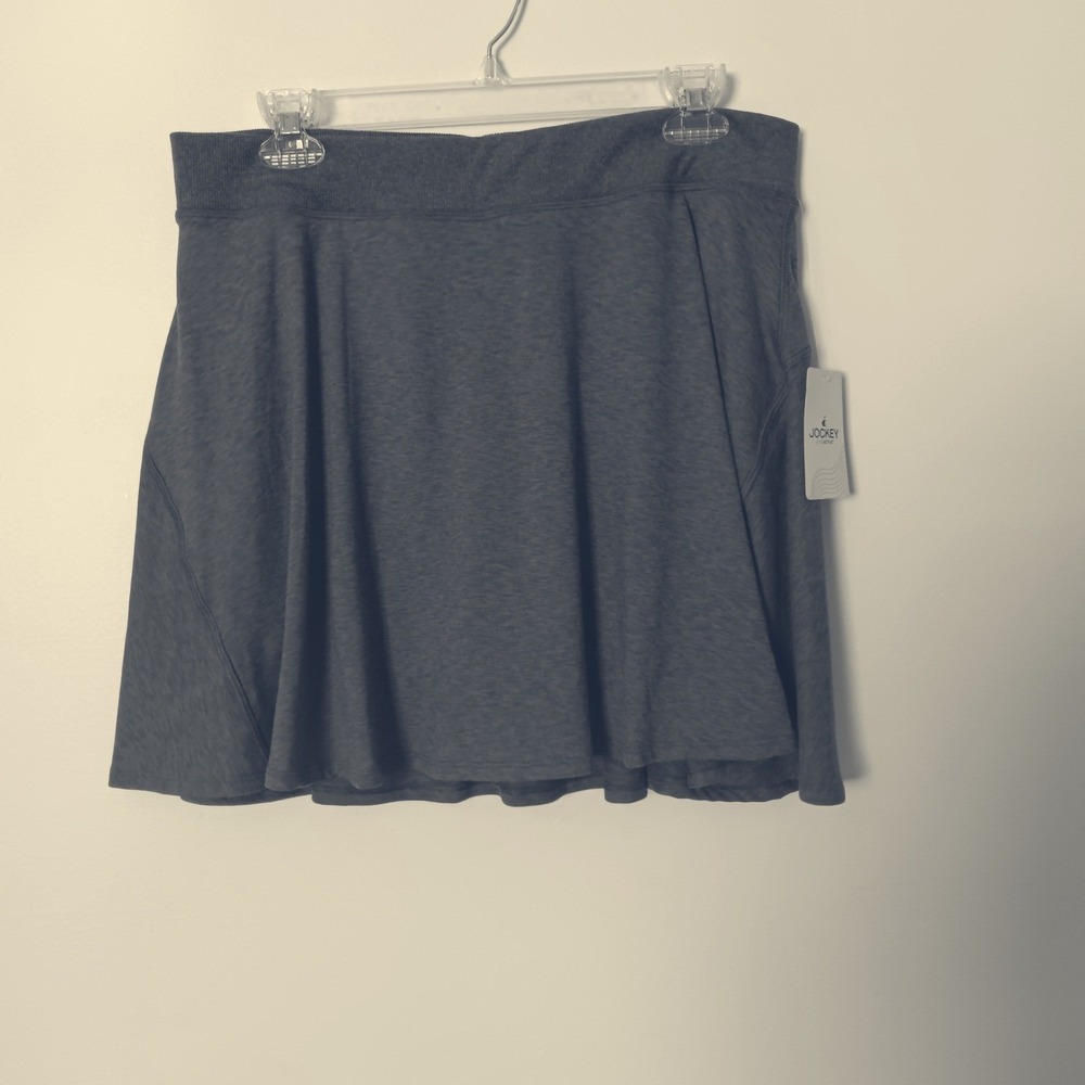 Jockey EverActive Womens Large Gray Skort TENNIS PICKLEBALL GOLF Pocket NWT